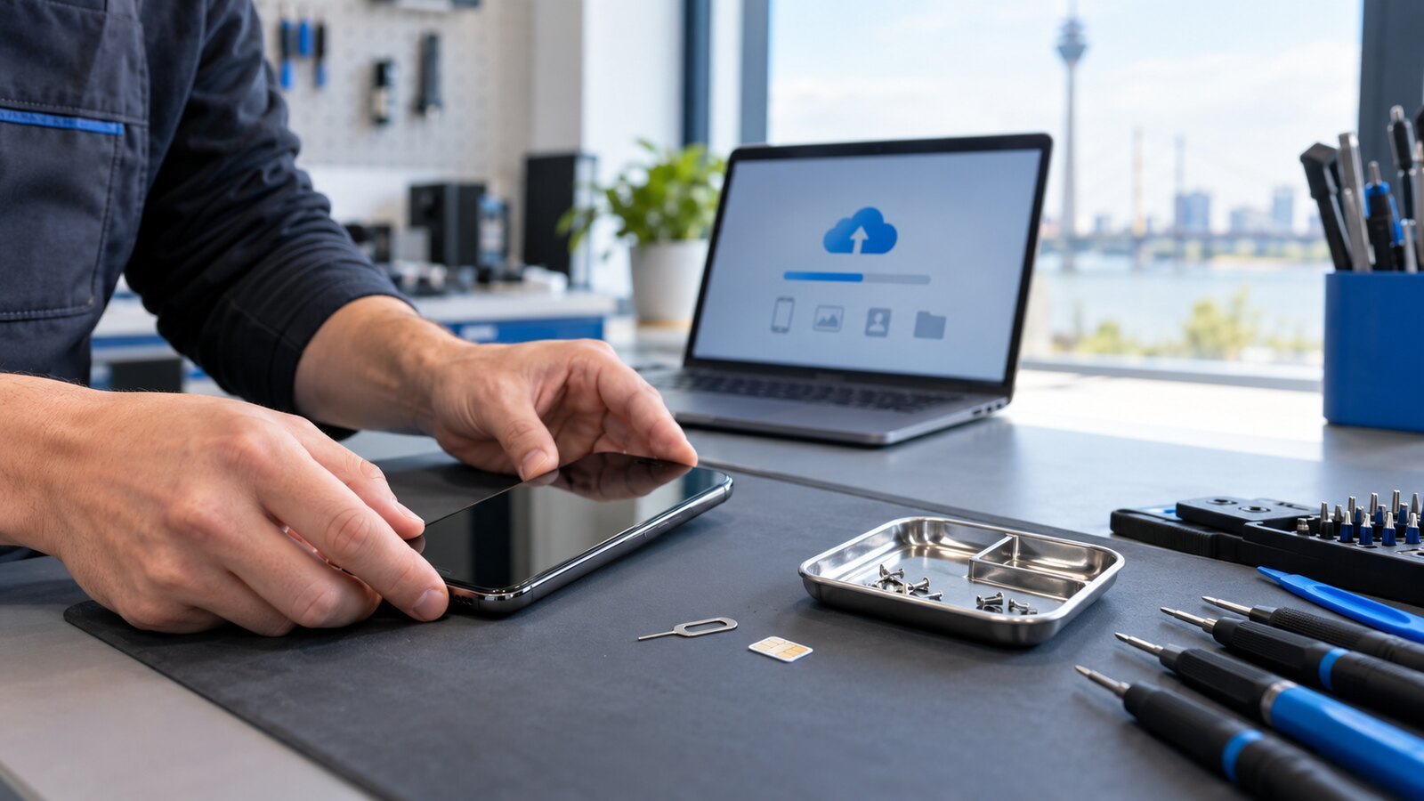 Handy vor der Reparatur vorbereiten bei JetPhone Düsseldorf